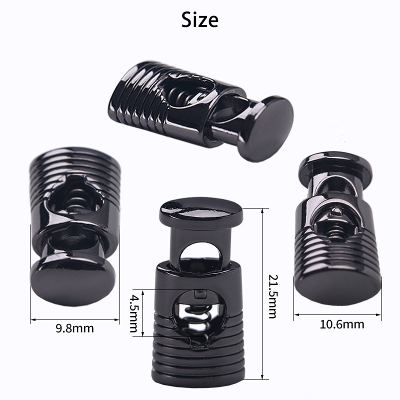 Square striped metal spring buckle round head single hole adjustment buckle