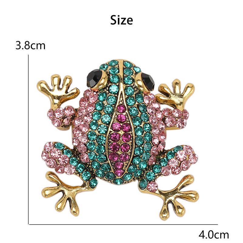 Fashion 3 Colors Choose Rhinestone Frog Brooches for Women Animal Brooch Pin