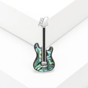 Shell Guitar Brooches For Women Unisex Musical Instrument Party Brooch Pin