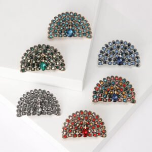 Full Diamond Peacock Opening Screen Brooch Creative Personality Sparkling Animal Pin