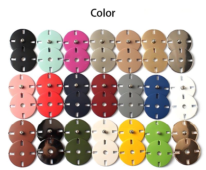 20L-36L Round Metal Buttons For Clothes Custom Simple Invisible Safety Buckle Hand Sewn 4 Holes Flat Snap Button Coat Decorative