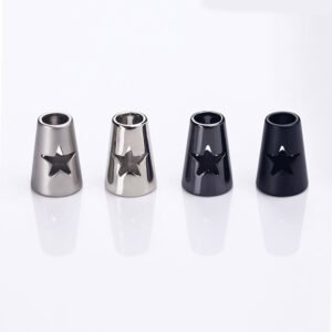 Off-the-shelf clasp head pendant hollow five-pointed star bell clothing accessories stop rope metal