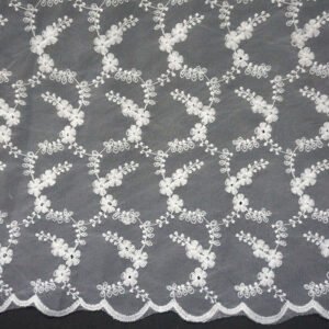 Gorgeous Embroidery Bridal Lace Wedding Lace Embroidered Eco-friendly Organza Floral Tulle Mesh Lace Fabric for Women's dress