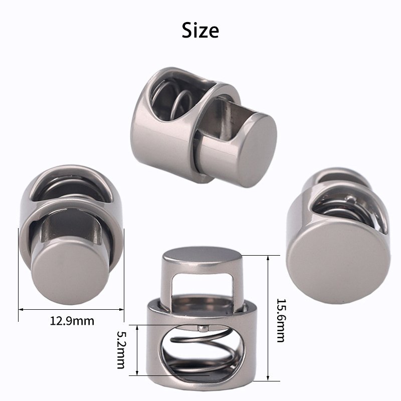 Zinc Alloy Metal Cord Stopper for Shoelace, One Hole Cord Lock