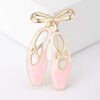 New Japanese and Korean Minimalist Style Ballet Shoe Brooch with Oil Drip Safety Pin