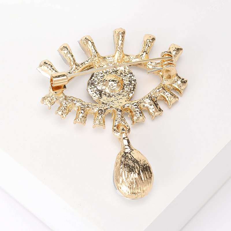 Creative Eye Diamond Rhinestone Brooch Exquisite Crystal Simple Pin Buckle Coat Suit With Accessories