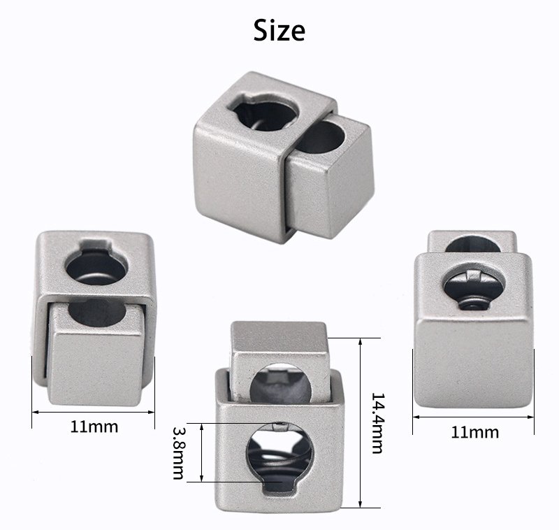 Square metal spring buckle single hole adjustment buckle