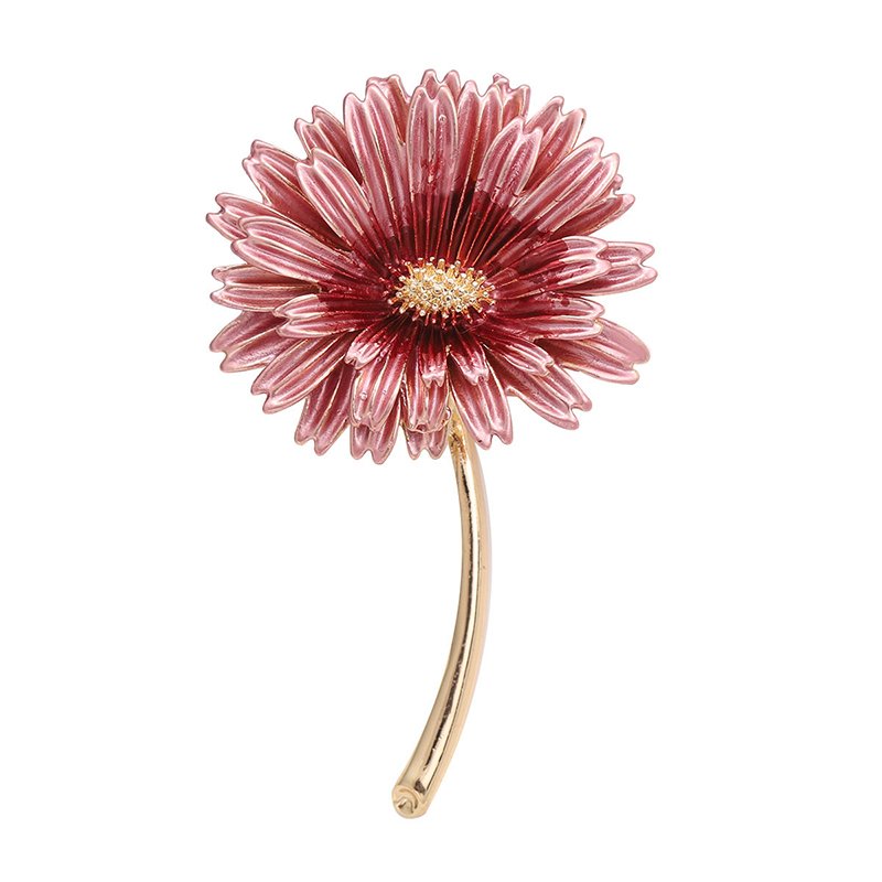 Simple Elegant Brooch Jewelry Metal Enamel Pins Brooch Enamel Multiple Petal Daisy Brooch Pin For Women Dress