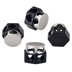 Hexagonal metal dual color spring buckle, landmine buckle, dual hole adjustment buckle