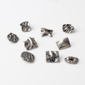 Novelty Irregular Metal Buttons - Customizable for Designer Women's Outerwear