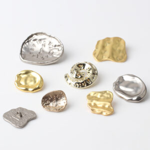Novelty Irregular Metal Buttons - Customizable for Designer Women's Outerwear