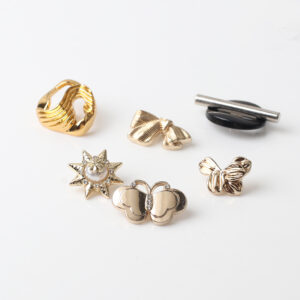 Unique Shape Hand-Sewn Alloy Buttons Custom Made for Women's Fashion Garments