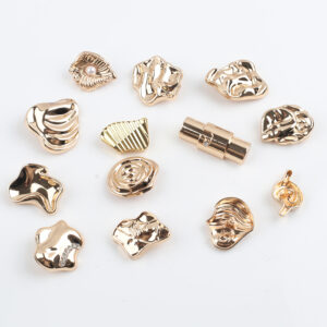 Cast Alloy Shank Button, Unconventional Geometric Shape for Designer Coats & Blazers, Hand-Sewing Finishing for Premium Apparel